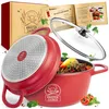 Krustenzauber Aluguss Bräter 24cm Rot Schmortopf Set Produktbild-Vorschau 8