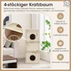 COSTWAY 4-stöckige Katzentonne, Kratzbaum mit Kratzbrett, 3 Produktbild-Vorschau 4