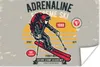 MuchoWow® Poster Ski - Grau - Vintage 30x20 cm - Plakate - Produktbild-Vorschau 1