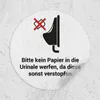 iSecur 2 Aufkleber Toilette Kein Papier in die Urinale Produktbild-Vorschau 1
