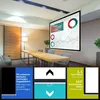 A meeting room with a projector screen displaying charts and graphs. Produktbild-Vorschau