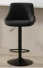 A black bar stool is shown in a neutral setting, likely a kitchen or dining area. Voir les images du produit