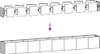 An illustration showing a chain of square panels transforming into a rectangular planter box. Voir les images du produit