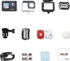 A collection of action camera accessories and the camera itself, laid out on a white background. Anteprima dell’immagine prodotto