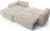 A beige corduroy sofa is shown in a studio setting. Podgląd zdjęcia produktu