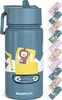 Trinkflasche Kinder Edelstahl mit Strohhalm, Thermosflasche Produktbild-Vorschau 1