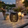 Solar Dekoleuchte Rund Schwarz Tischleuchte Akku Garten Produktbild-Vorschau 3