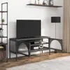 vidaXL Szafka pod telewizor czarna 105x35x50 cm szkło i Podgląd zdjęcia produktu 3