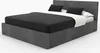 A modern upholstered bed with a headboard and a storage box, shown against a white background. Produktbild-Vorschau