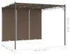 vidaXL Gartenpavillon mit Seitenvorhang 3x3x2,25 m Taupe Produktbild-Vorschau 7