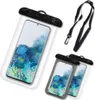A collection of waterproof phone pouches with phones inside, and a lanyard. Produktbild-Vorschau