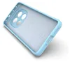 A light blue phone case shown from an angled perspective, highlighting its interior and camera cutout. Produktbild-Vorschau