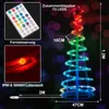 A spiral LED Christmas tree with a remote control and product specifications. Anteprima dell’immagine prodotto
