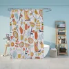 Relaxdays Duschvorhang mit Eulen, Bad Vorhang 180x200, Produktbild-Vorschau 2