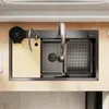 SONNI Breite Seite quadratisches Spülbecken 80 x 45 x 25,8 Produktbild-Vorschau 2