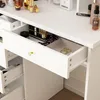 Schminktisch mit LED und Hocker, Frisiertisch mit 5 Produktbild-Vorschau 5