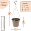 Blumenampel 3er Set Blumentopf Hängend Hängeblumentopf Produktbild-Vorschau 2