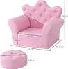 HOMCOM Kindersofa mit Ottomane Kindersessel Prinzessinnen Produktbild-Vorschau 3