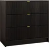 A black dresser with three drawers and gold handles, shown against a white background. Náhľad obrázku produktu