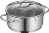 A stainless steel pot with a glass lid. Produktbild-Vorschau