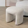 Hocker Beige - Stoff - 47x42x42cm - Hocker Raven - Giga Produktbild-Vorschau 1
