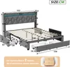 A diagram of a bed frame with dimensions and labels, along with a small graphic of two stacked boxes. Náhľad obrázku produktu