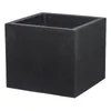 A dark gray, cube-shaped planter is shown against a white background. Podgląd zdjęcia produktu