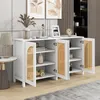 A white sideboard with rattan doors is displayed in a well-lit room. Anteprima dell’immagine prodotto