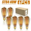 Posten 6 Stück 40W Ampulle E27 Edison ST64 Vintage Produktbild-Vorschau 1