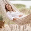 Outtec® Hängematte - 200x150 cm, bis 200kg - Boho Baumwoll Produktbild-Vorschau 4