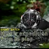 A smartwatch is placed on wet rocks in a natural setting with a blurred green background. Podgląd zdjęcia produktu