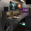 Bureau gaming Vortex - 229x60x95cm - avec éclairage LED - Voir les images du produit 6