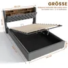 okwish Jugendbett 140×190 mit Steckdose und LED, Produktbild-Vorschau 7