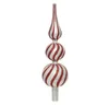 Christbaumspitze Glas Muster gestreift 31cm rot / weiß Produktbild-Vorschau 1