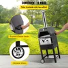A VEVOR outdoor pizza oven is shown in a grassy backyard setting, with text overlays highlighting its features. Anteprima dell’immagine prodotto