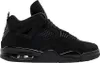 A studio shot of a single black Nike Air Jordan 4 Retro sneaker. Náhľad obrázku produktu
