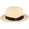 Borsalino hochwertiger ultrafeiner Montecristi Panamahut Fedora in beige Náhled obrázku produktu