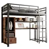 A loft bed with a desk and storage unit against a white background. Náhled obrázku produktu