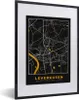 MuchoWow® Gerahmtes Poster Leverkusen - Gold - Stadtplan - Produktbild-Vorschau 1