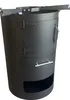 A black metal outdoor stove or fire pit. Produktbild-Vorschau