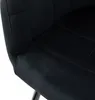 A close-up view of a black velvet chair seat and armrest. Produktbild-Vorschau