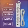 Reagle 3m Steckdosenleiste 5-fach mit 3x USB (2x USB-A, 1x Produktbild-Vorschau 2