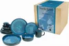 A set of blue and black ceramic dishes and a box of the same product. Náhľad obrázku produktu