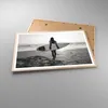 Gerahmtes Poster - Rahmen in heller Eiche - Frau Strand Produktbild-Vorschau 3
