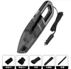 A black handheld car vacuum cleaner with various attachments displayed below it. Náhled obrázku produktu