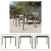 A square outdoor dining table with two chairs on a patio. Podgląd zdjęcia produktu