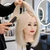 Kadeřnická cvičná hlava Jessica s lidskými vlasy 40 cm + Náhled obrázku produktu 8