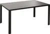 A black rectangular table with a slatted top and four legs, shown against a white background. Produktbild-Vorschau