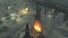 A scene of a battle with tanks and explosions. Náhled obrázku produktu