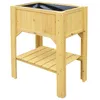 A wooden raised garden bed with a black liner, shown against a white background. Produktbild-Vorschau
